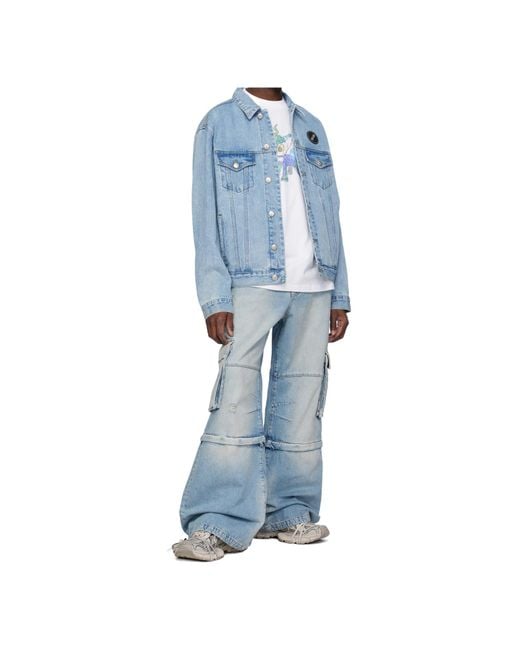 we11done Blue Cargo Jeans for men