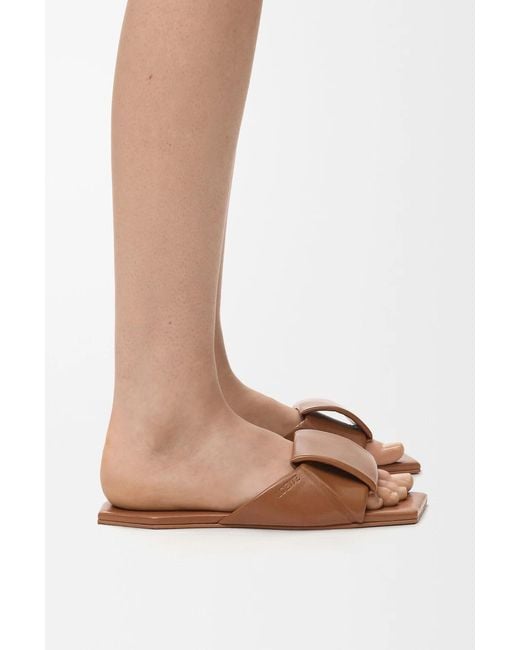 Loewe Brown Origami Square-Toe Sandals