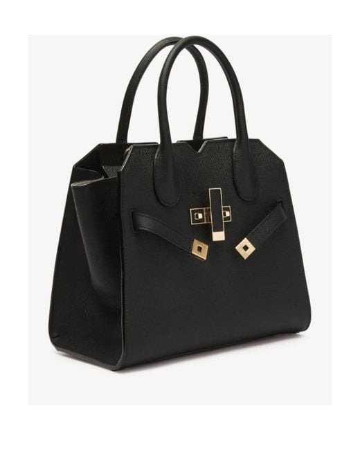 Valextra Black Milano Mini Top Handle Bag