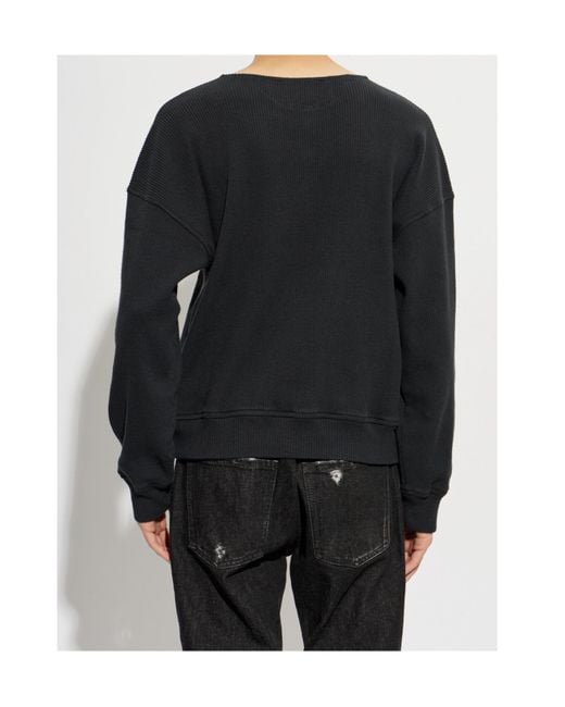 Our Legacy Black Ribbed Henley Sweater for men
