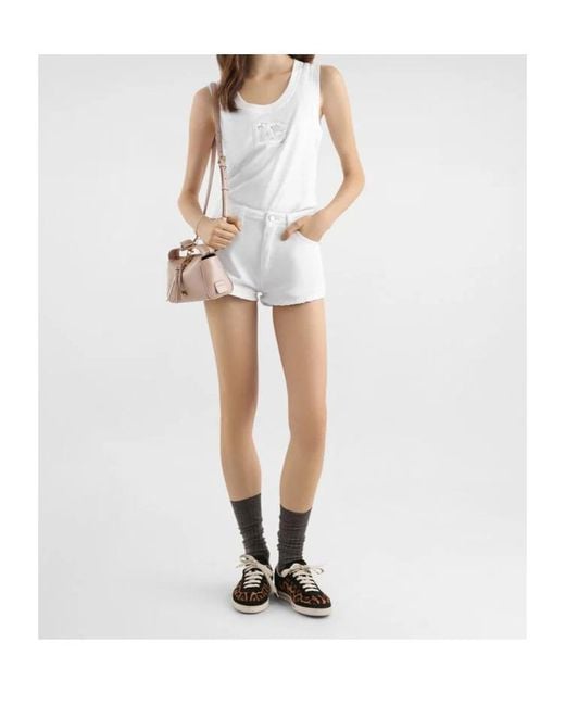 Dolce & Gabbana White Logo Plaque Denim Shorts