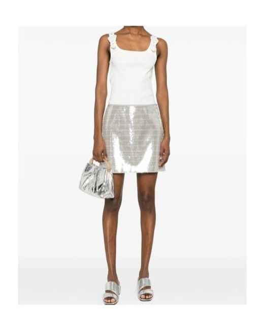 Versace White Buckle-Strap Top