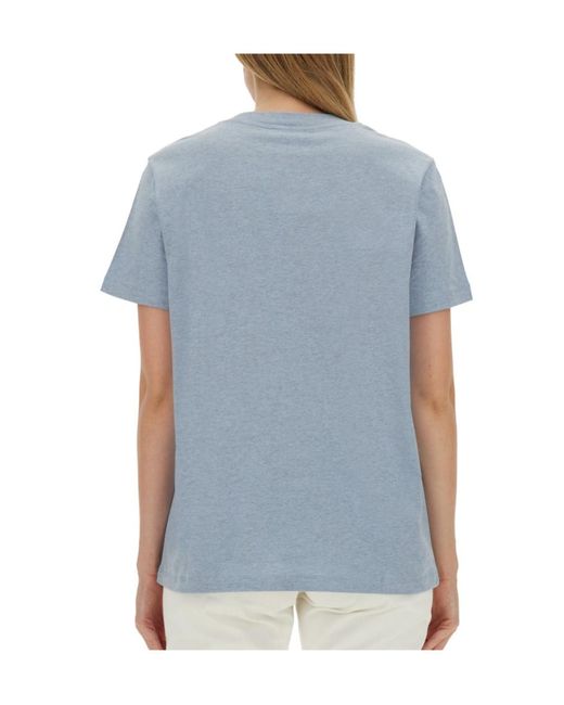 A.P.C. Blue Logo Printed Crewneck T-Shirt