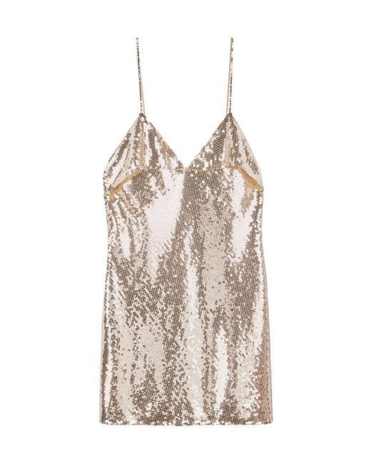 Céline Natural Embroidered Mini Dress