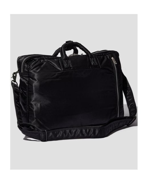 Porter-Yoshida and Co Black Tanker 3-Way Handbag/Shoulder Bag for men