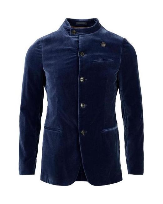 Armani Collezioni Blue Logo Casual Jacket for men