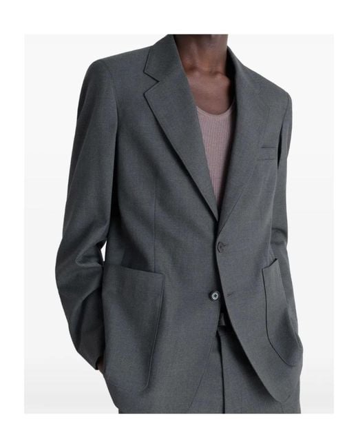 Lemaire Black Tailored Twill Blazer for men