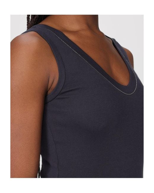 Brunello Cucinelli Black Sleeveless Tops