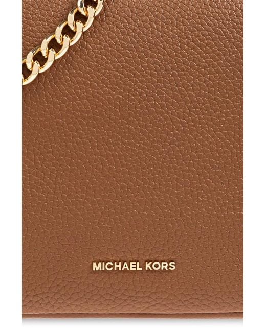 MICHAEL Michael Kors Brown Chain-Strap Leather Tote Bag