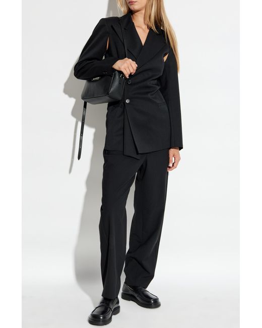Marni Black Logo Embroidered Straight-Leg Trousers