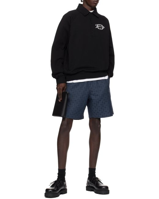 Givenchy Black Embroidered-Logo Polo Shirt for men