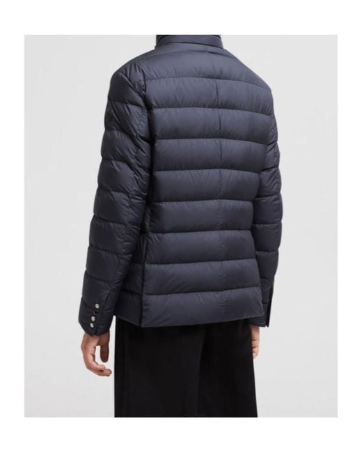 Moncler Blue Malinvern Button-Up Down Jacket for men