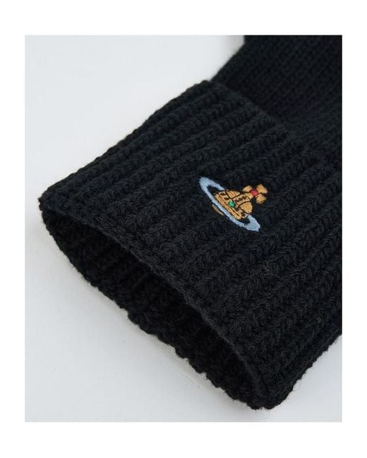 Vivienne Westwood Black Orb-Embroidered Gloves