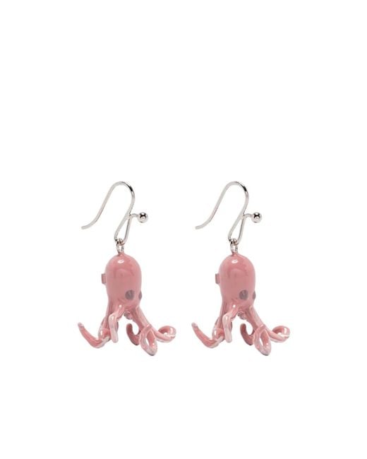 Marni Pink Octopus-Motif Earrings for men