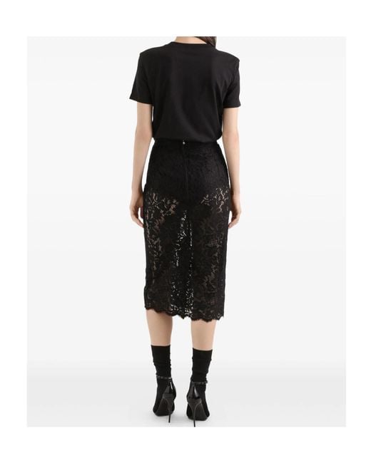 Dolce & Gabbana Black Logo Embroidered Crewneck T-Shirt
