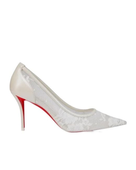 Christian Louboutin White Miss Z Mesh Pumps