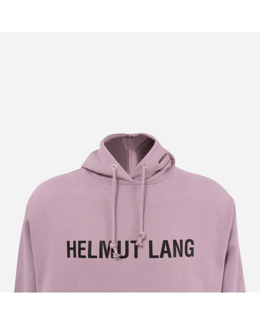 Helmut Lang Pink Logo-Print Cotton Hoodie for men