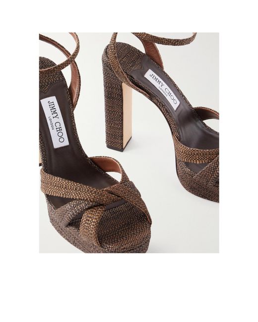 Jimmy Choo Brown Thin Strap High Heel Sandals