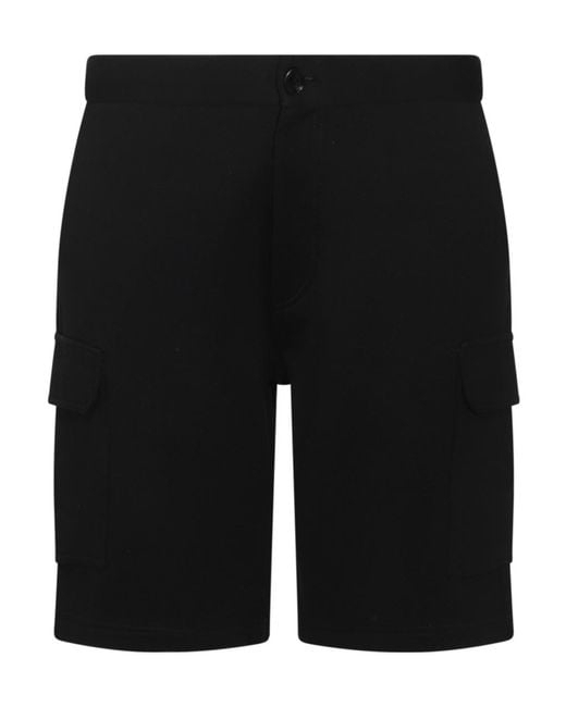 Brunello Cucinelli Black Pocket Detailed Cargo Shorts for men