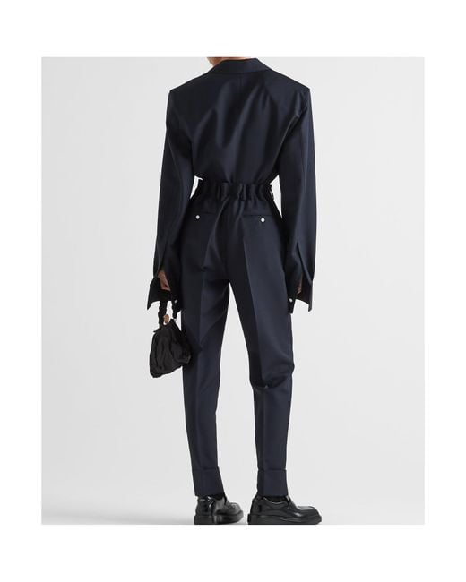Prada Blue Pleated Tailored Trousers