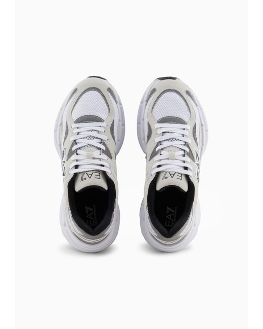 EA7 Gray Lace Up Sneakers for men