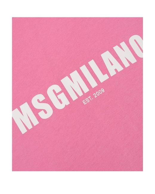 MSGM Pink Logo Hooded Sweater