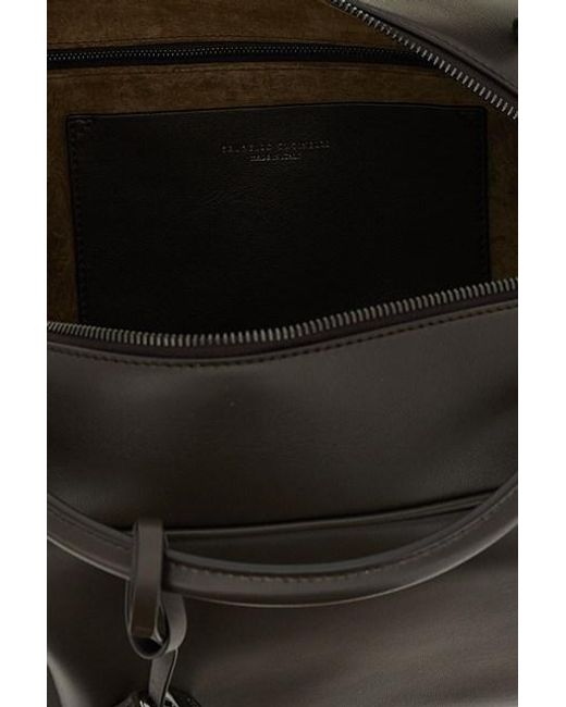 Brunello Cucinelli Black Boston Explorer Zipped Tote Bag