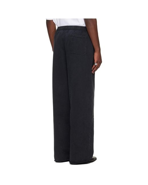 Vetements Black Embroidered Biker Cross Stripe Sweatpants for men