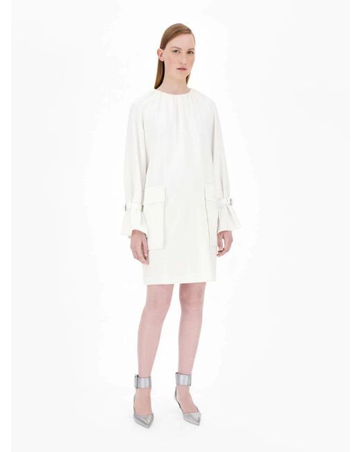 Max Mara White Round Collar Design Dress