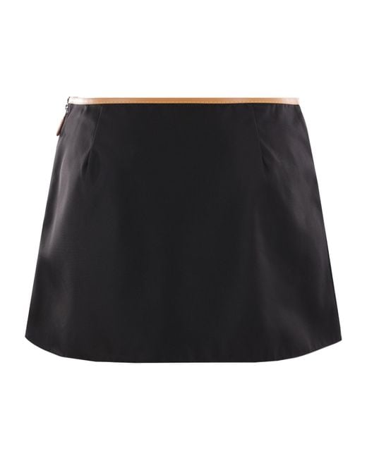 Prada Black Logo Plaque Skirt