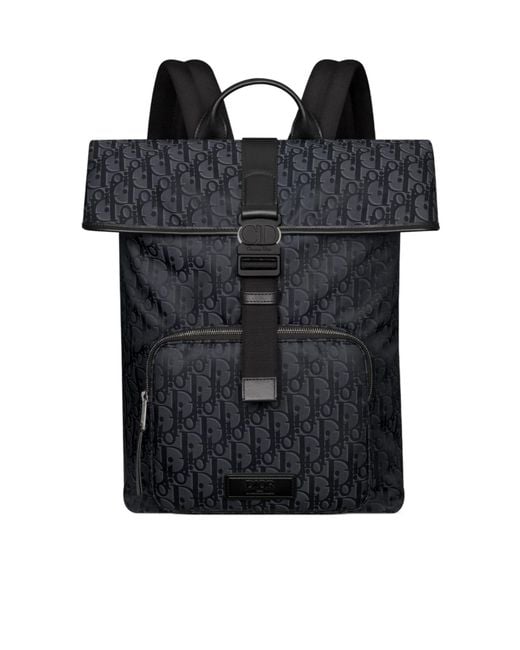 Dior Black Trek Roll Top Backpack for men