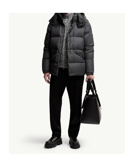 Moncler Black Eawy Hooded Short Puffer Jacket for men