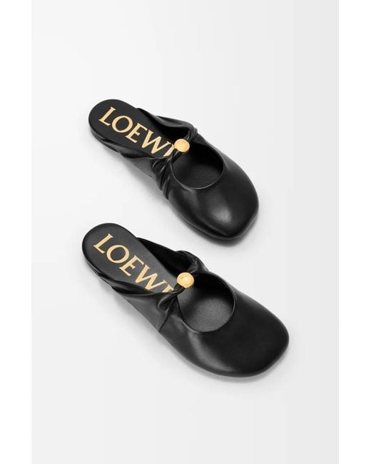 Loewe Black Pleated Mules