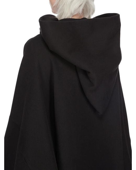 Rick Owens Black Megamountain Hun Hoodie