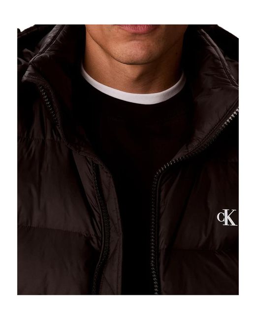 Calvin Klein Black Relaxed Nylon Puffer Jacket for men