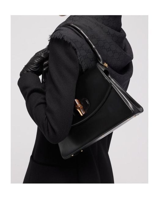 Gucci Black Gg Wool Silk Jacquard Cape