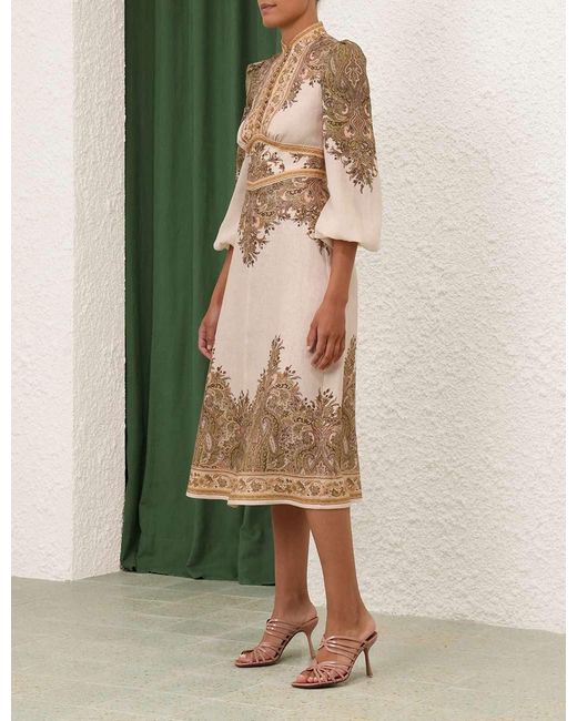 Zimmermann Natural Natura Midi Dress