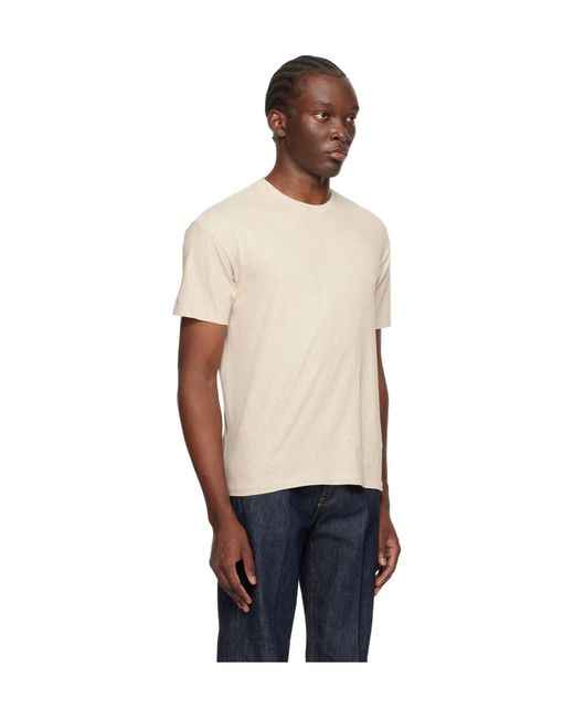 Auralee Blue Seamless Round-Collar T-Shirt for men