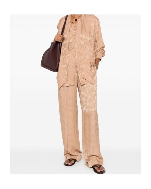 Stella McCartney Natural Jacquard Silk Blend Pataloons