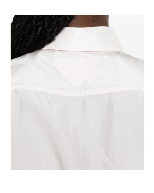 Prada White Collared Long-Sleeved Shirt
