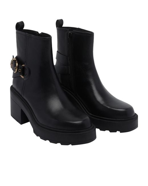 Pinko Black Block-Heel Ankle Boots