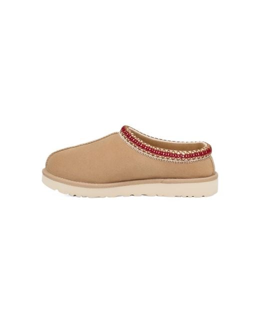Ugg Brown Tasman Logo Embossed Slippers