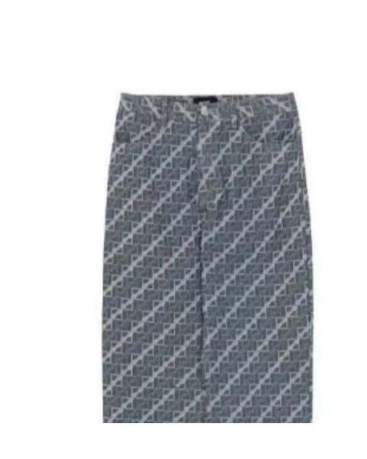 we11done Gray Logo Casual Pants