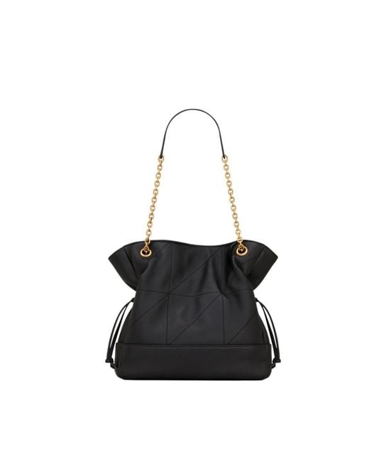 Saint Laurent Black Jamie Logo Plaque Small Shopping Bag