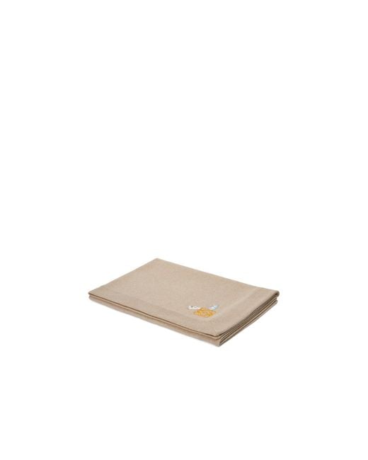 Loewe White Cashmere Knitted Blanket