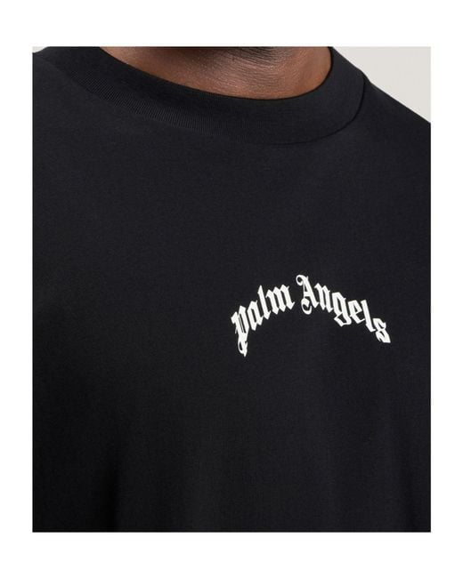 Palm Angels Black Classic Logo Over Tee for men
