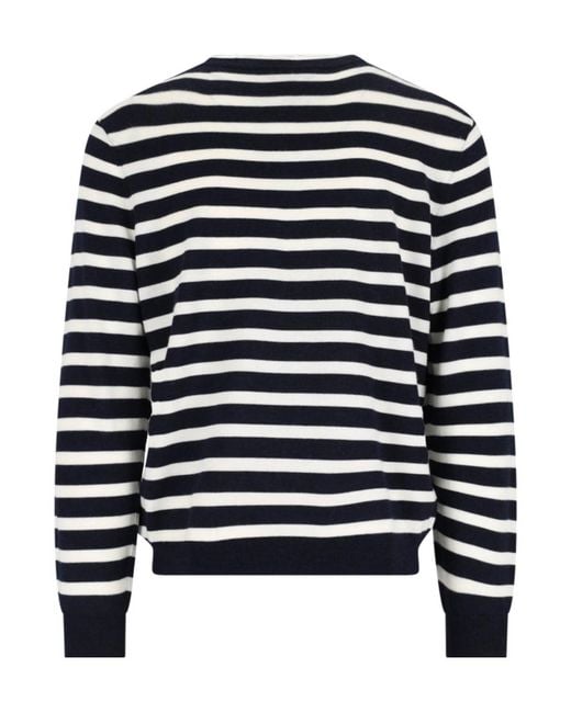 A.P.C. Blue Striped Knitted Jumper for men