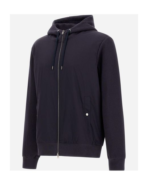 Herno Blue Hooded Resort Jacket for men