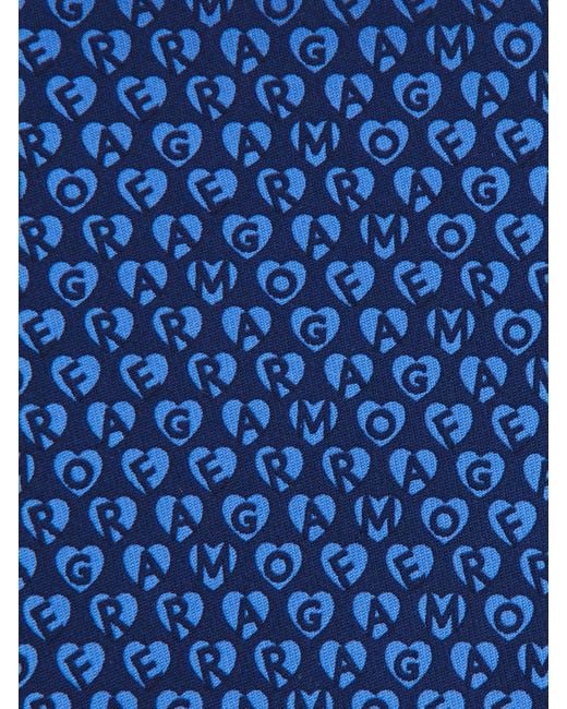 Ferragamo Blue Logo Tie for men