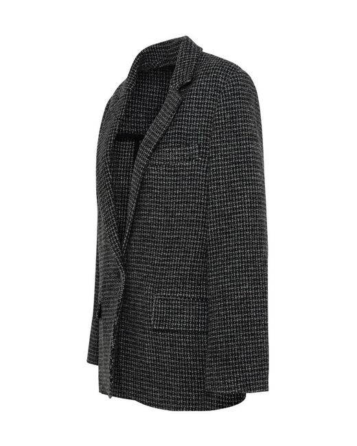Isabel Marant Black Houndstooth Wool Blazer